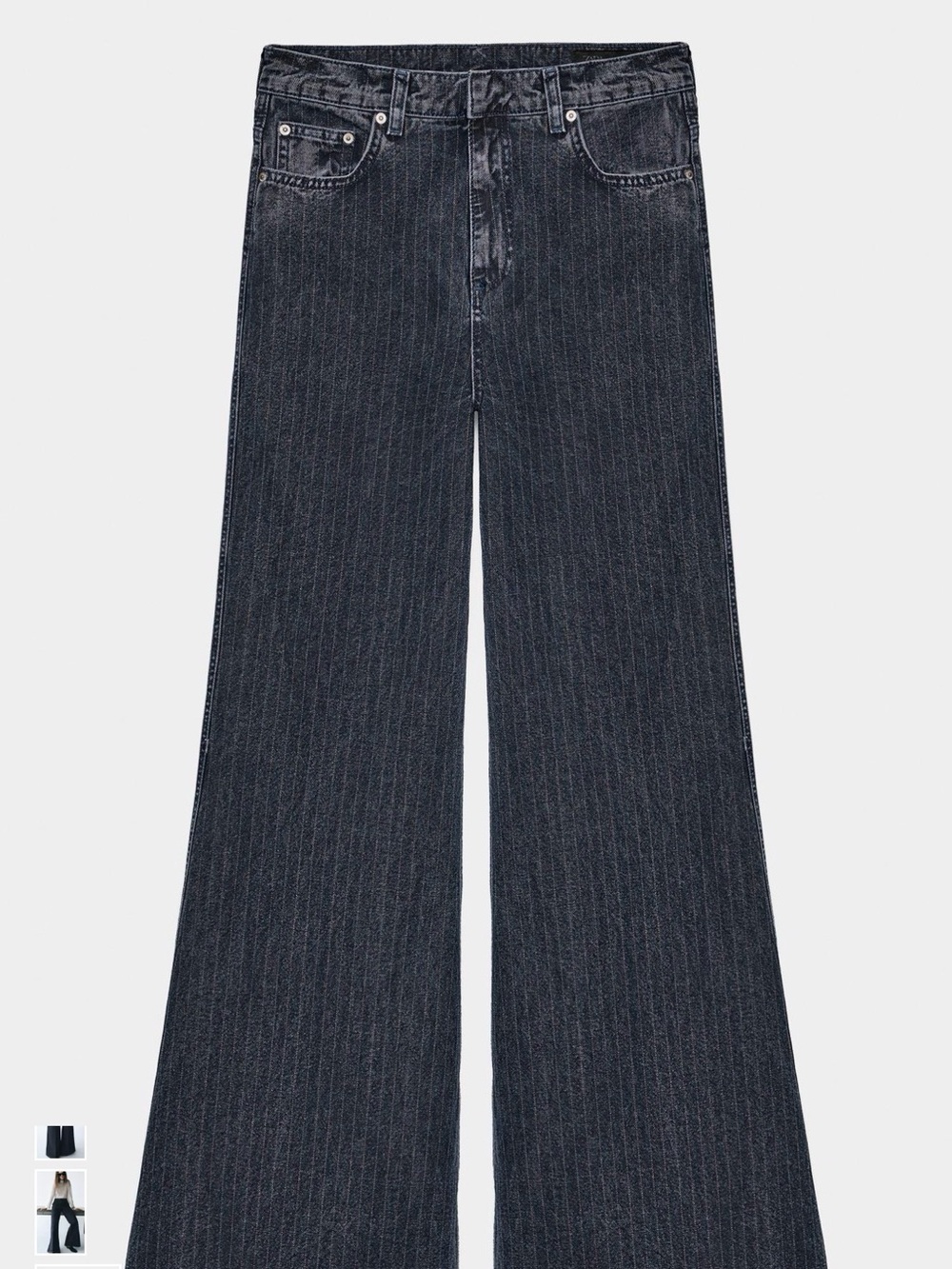 ZW COLLECTION HIGH-WAIST STRIPED FLARE JEANS